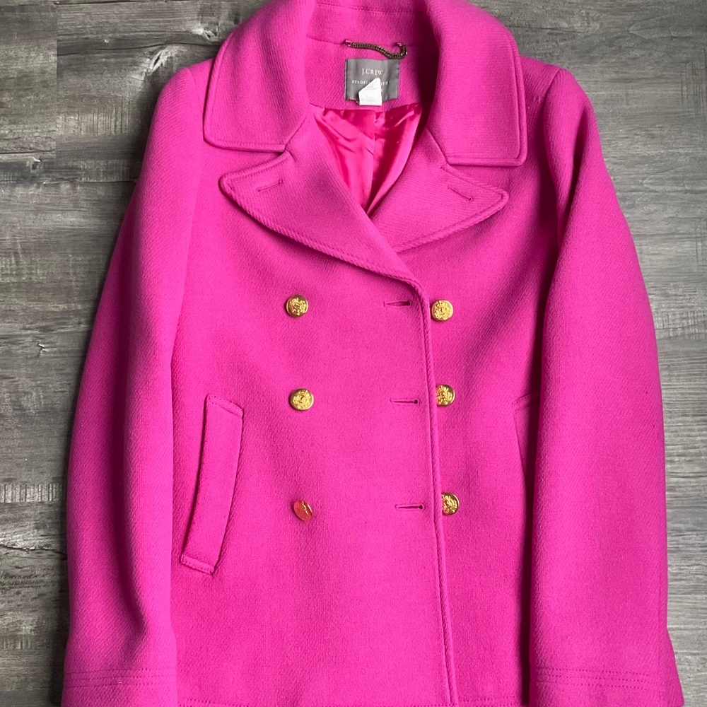 JCrew 6Tall Magenta STADIUM Peacoat